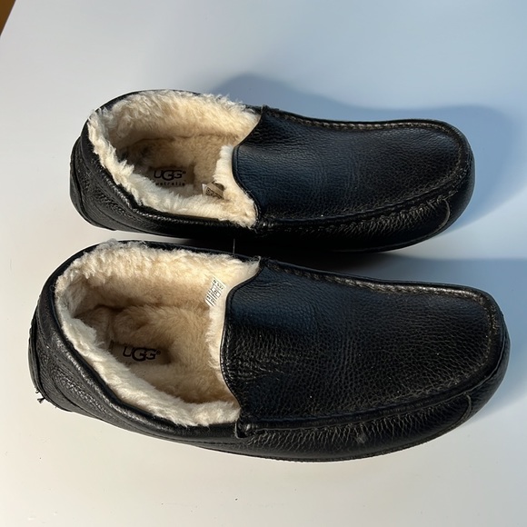 Ugg Men’s Ascot Leather Slipper WORN ONCE around house! Size 10 - Picture 9 of 15